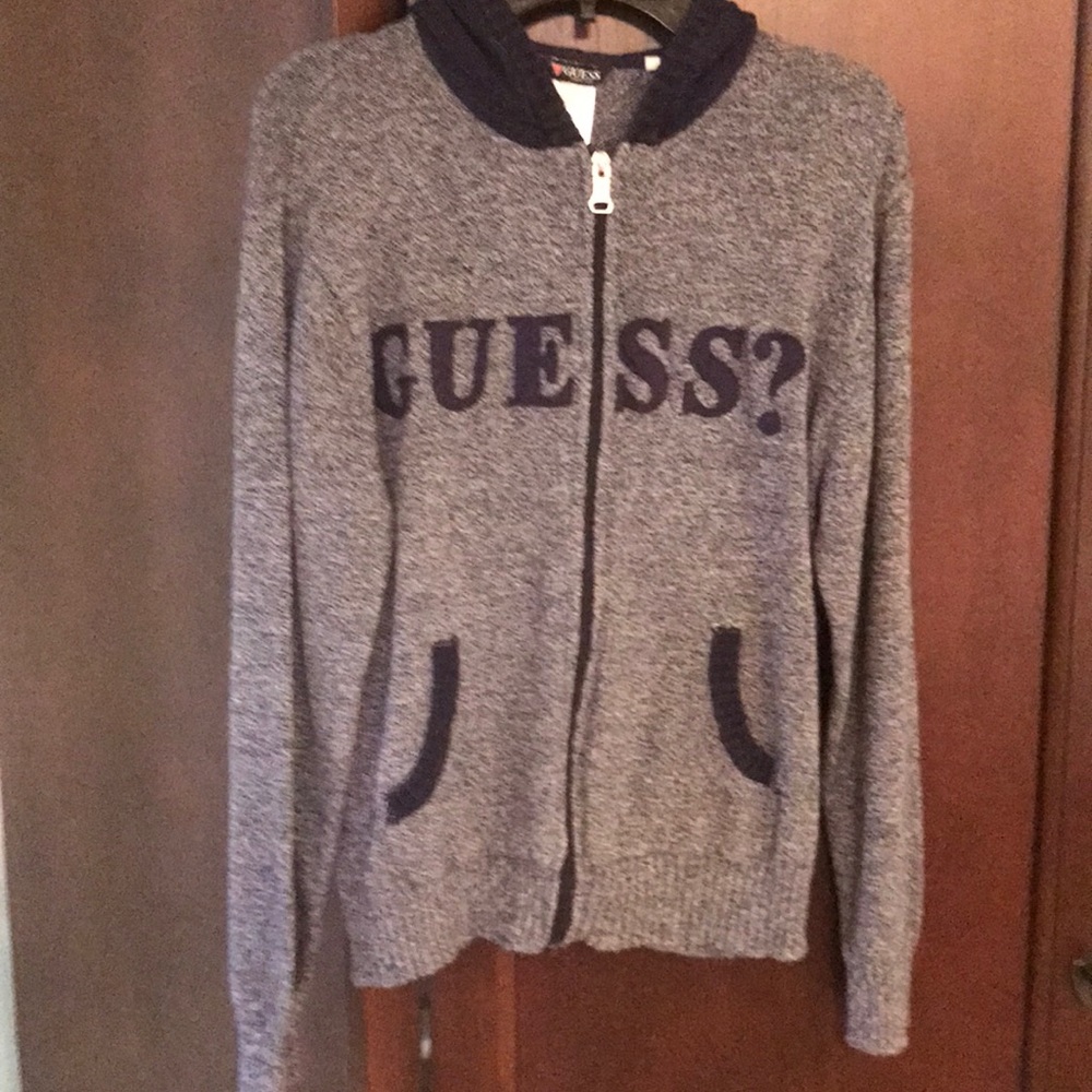 Guess Gray and Navy Kids Sweater